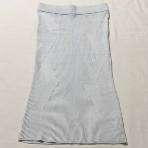 Pure Navy Ribbed Knit Strapless Sweater Tube Dress or Skirt, Light Blue - L